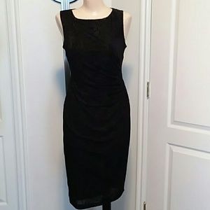 W Black Textured Velvet Cocktail Dress